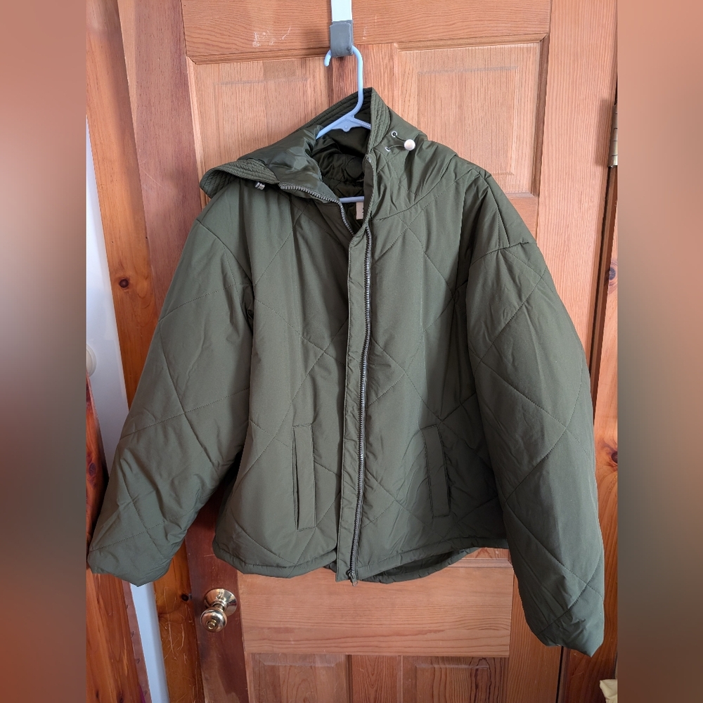 Women's Olive Green Quilted Jacket